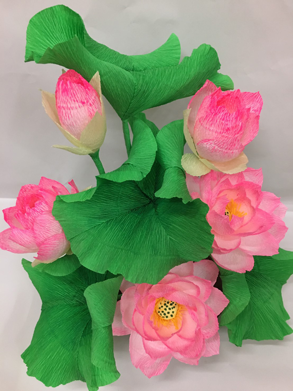 人造紙花、手工花、單朵、花束、材料、高級進口紙、皺紋紙製作、完全客製--小型盆花、桌花、花籃擺飾